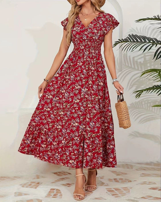 Jurk Bloemen Taille Strik