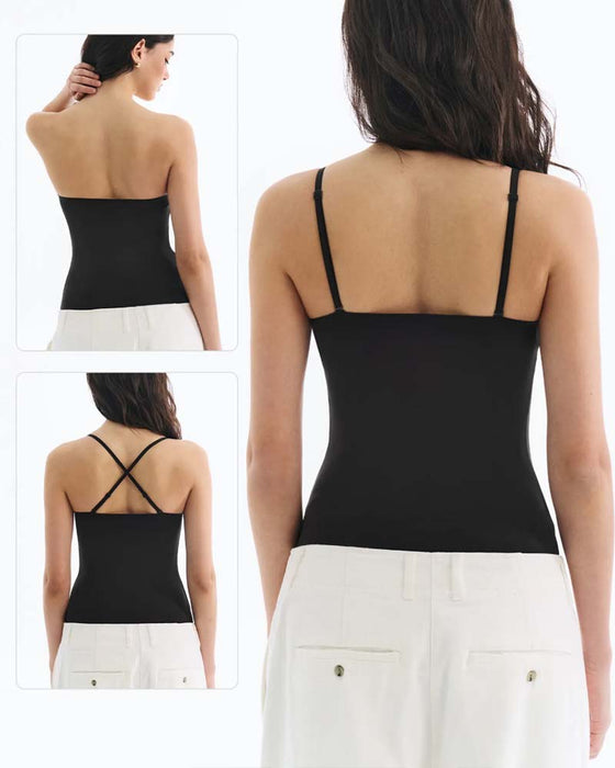 Cami Top Strapless Effen Ingebouwde BH