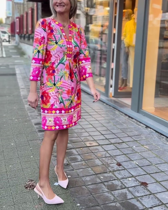 Jurk Bloemenprint Recht