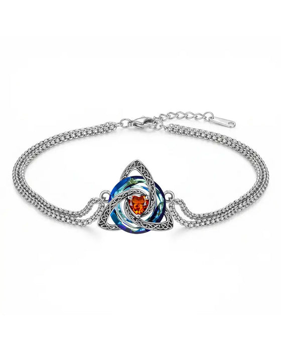 Armband Geboortesteen Keltische Drievoudige Knoop