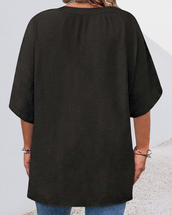Blouse Los Effen Kleur Korte Mouw