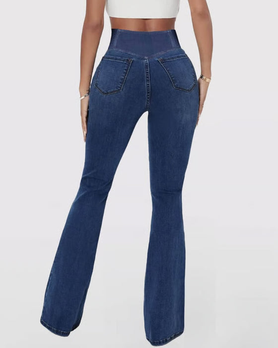 Broek Hoge Rekbaarheid Mode Zak Flare