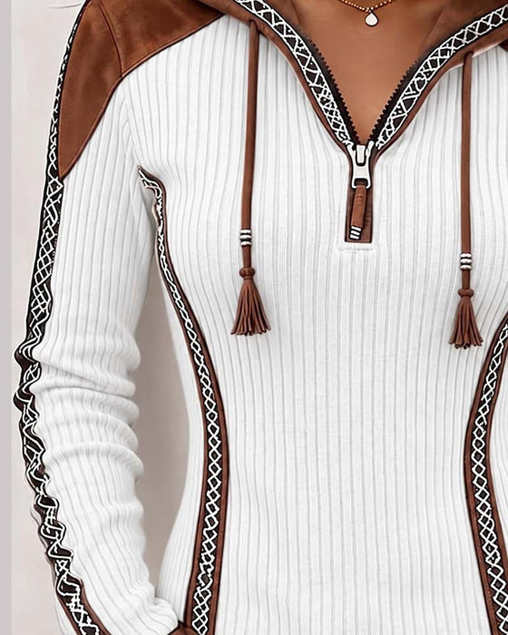 Top Capuchon Rits Casual