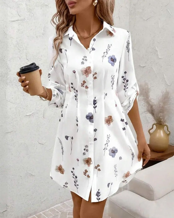 Jurk Mode Print Getailleerd
