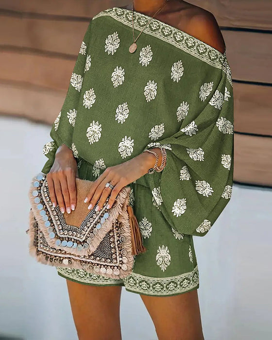 Set Dames 2 Delen Outfit Boho Top En Shorts