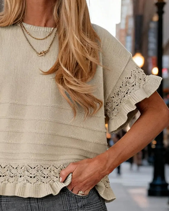 Pullover Uitgesneden Loose Fit Gebreid