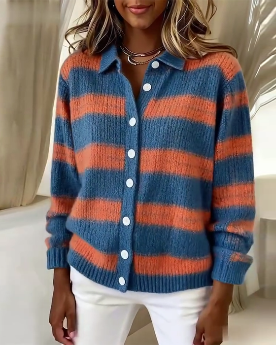 Cardigan met strepen en knoopjes voor elke dag