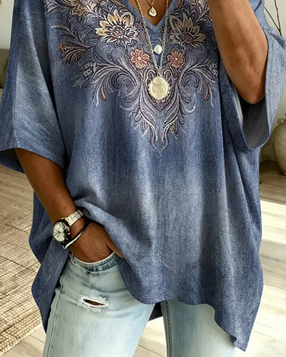 Blouse V-Hals Casual Trendy