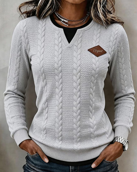 Top V-Hals Casual Lange Mouw