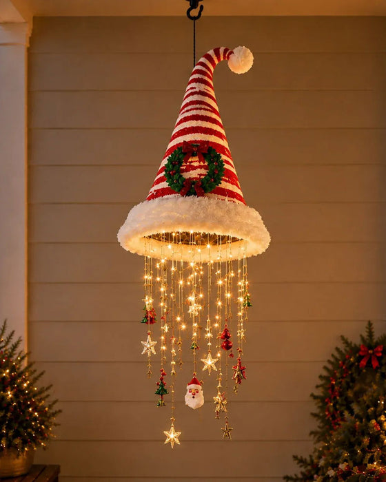 🎅 Verlichte Kerstman Hoed Hangende Kroonluchter🎄