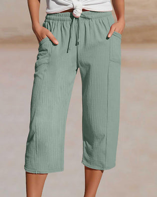 Broek Effen Kleur Koord Brede Pijp Geknipt