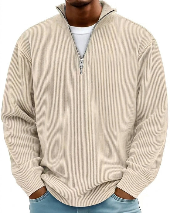 Heren Sweatshirt Rits Kraag Lange Mouw