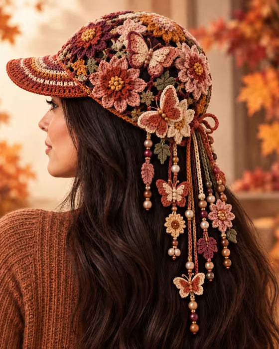 🍂 Dames Handgemaakte Gehaakte Herfst Baseballpet