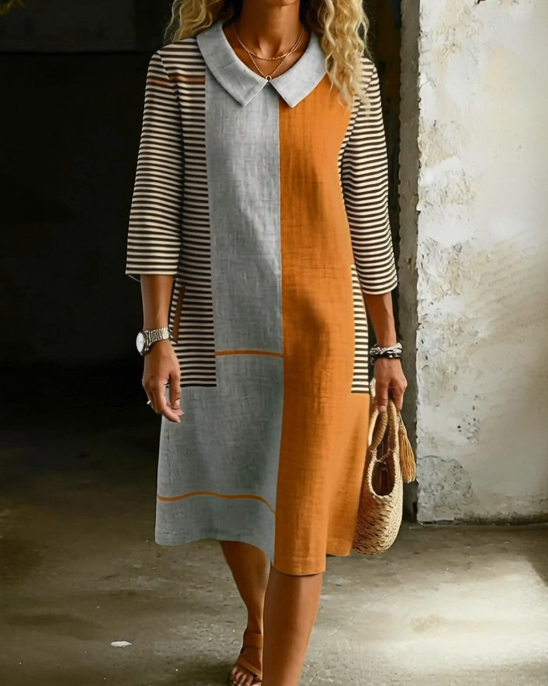 Jurk Kleding Rand Contrast Recht