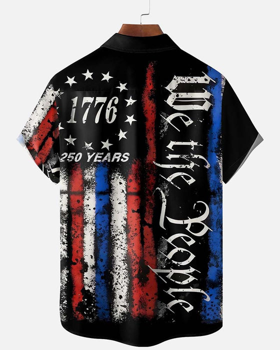 Shirt Kraag Sterren En Strepen Print
