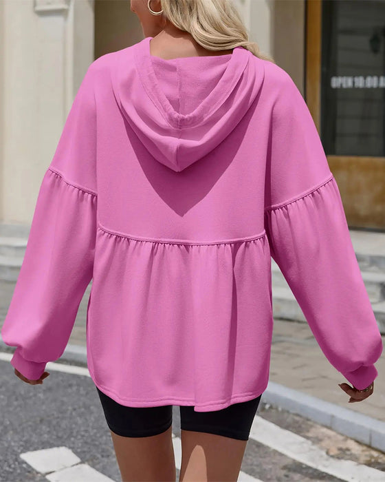 Sweatshirt Capuchon Trekkoord Los