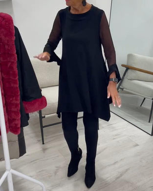 Blouse Met Onregelmatige Zoom En Wijd Uitlopende Mouwen