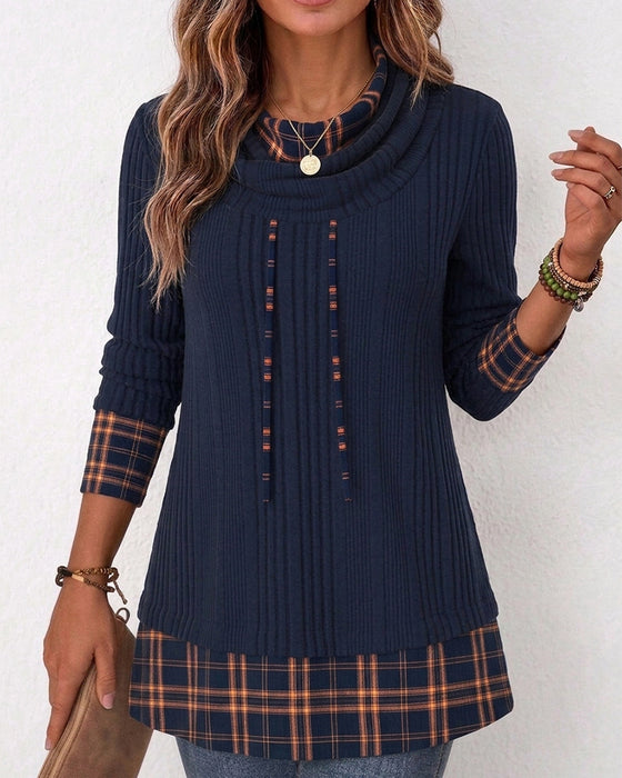 Top Cowl Hals Lange Mouwen