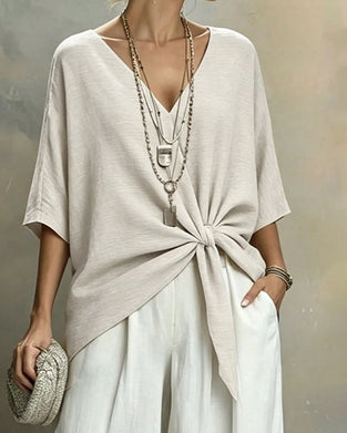 Blouse V-Hals Vleermuis Mouw