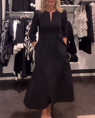 A-Lijn Jurk Met Pofmouwen En Getailleerde Pasvorm