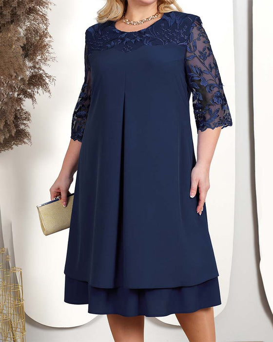 Jurk casual losse geborduurde chiffon