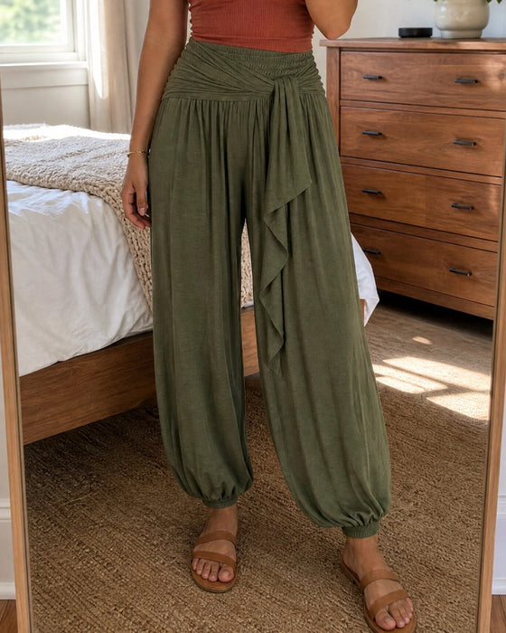 Broek Effen Koord Manchet Ballon