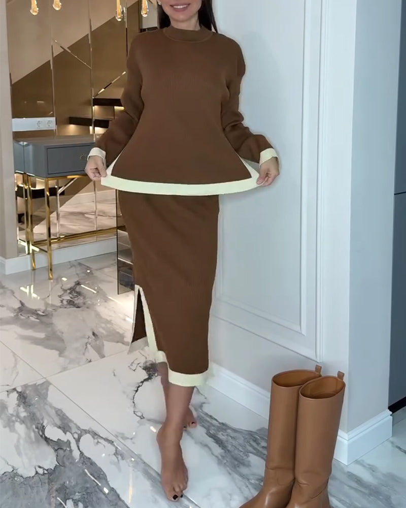 Stijlvol Tweedelig Setje In Colorblock