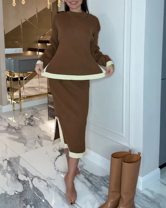 Stijlvol Tweedelig Setje In Colorblock