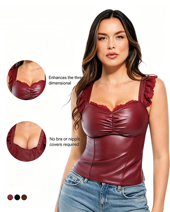 Tanktop PU Kant Ruche