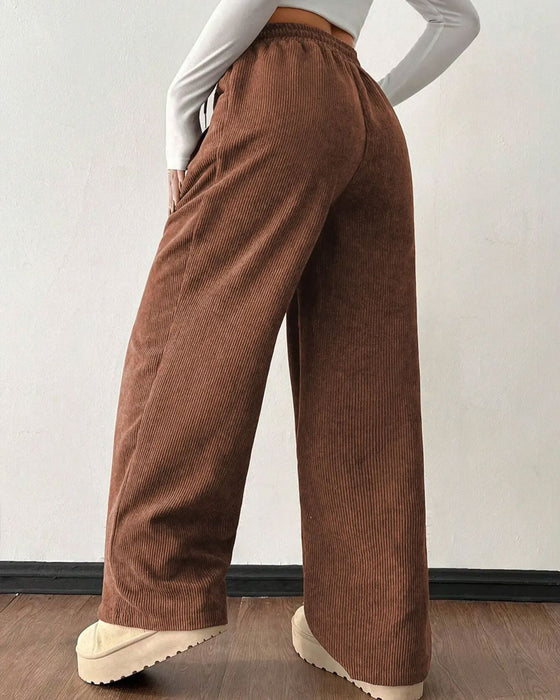 Broek Trekkoord Corduroy Lang