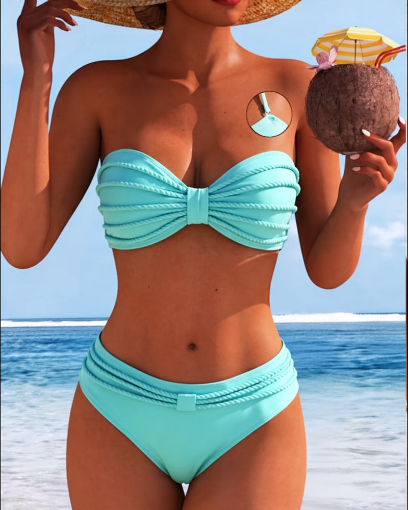 Bikini Effen Kleur Halsternek