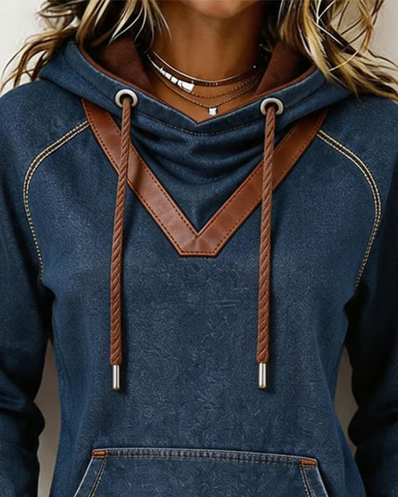 Hoodie Patchwork Lange Mouw