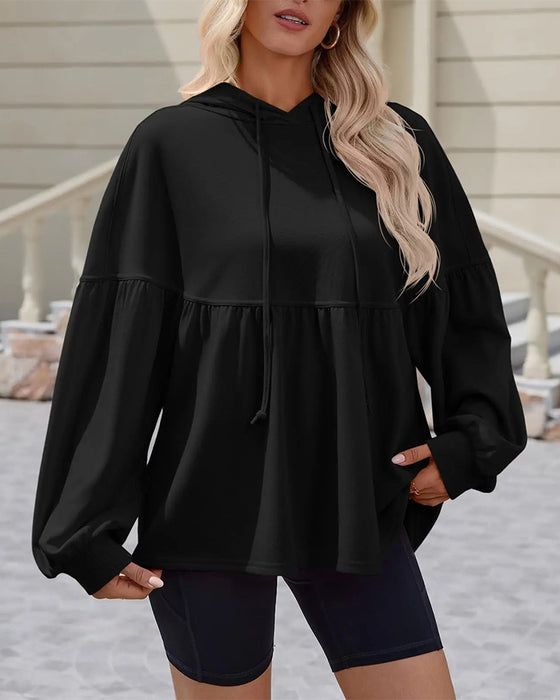 Sweatshirt Capuchon Trekkoord Los