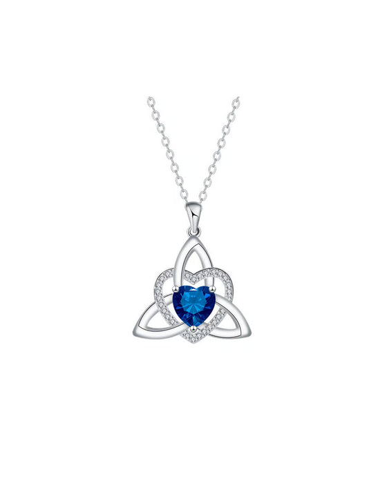 Geboortesteen Keltische Drie-eenheid Knoop Hart Ketting ✨ Hartvormige Keltische Drie-eenheid Knoop Geboortesteen Hanger