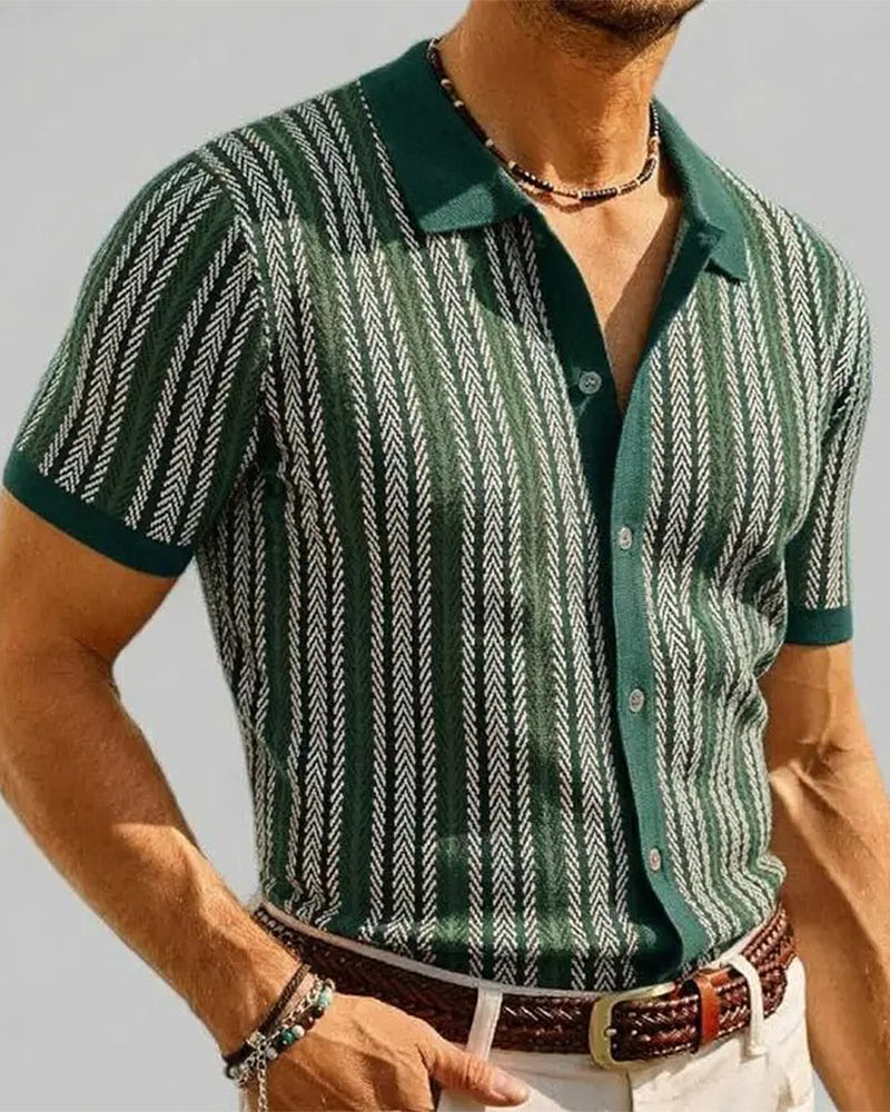 T-Shirt Reverse Heren Korte Mouw Knoop