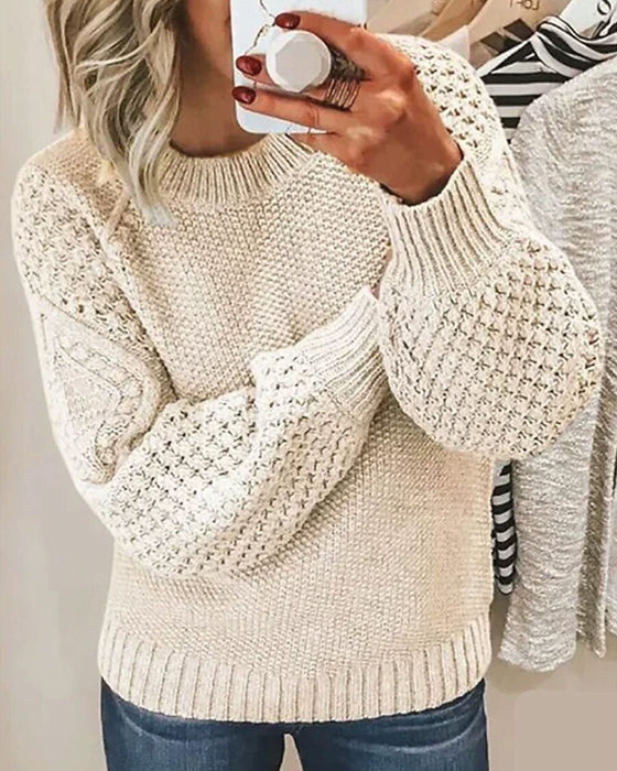 Pullover Veelzijdig Effen Kleur Gebreid