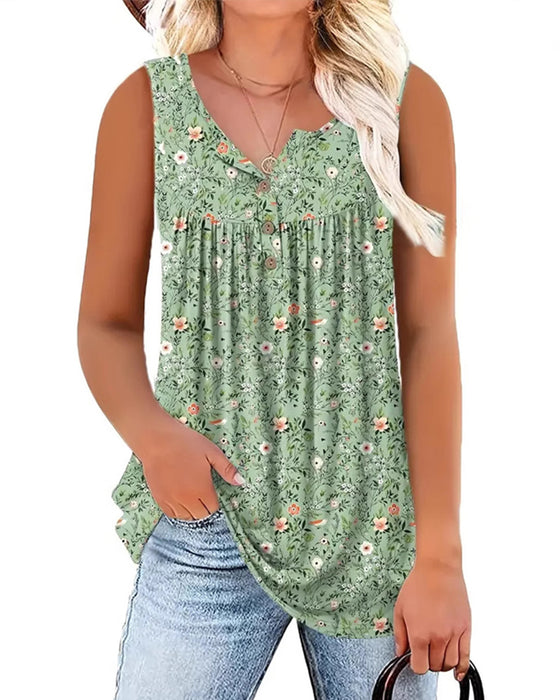 Tanktop Bloemig Mouwloos