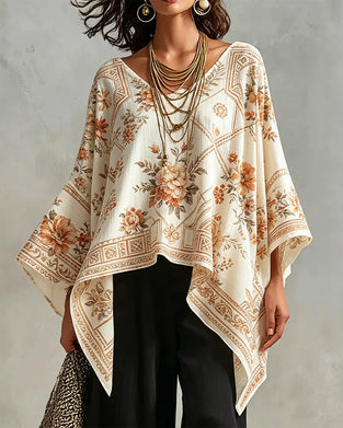 Blouse V-Hals Bloemen Onregelmatig