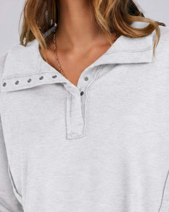Sweatshirt Effen Kleur Lange Mouwen
