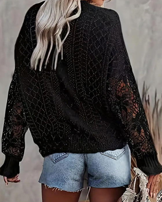 Pullover Effen Kleur Ronde Hals