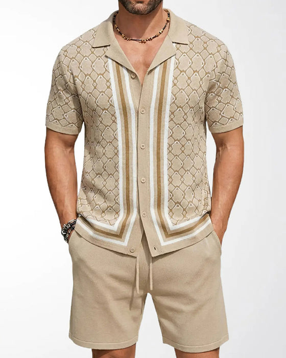 Set Korte Mouw Vest En Shorts Tweedelig