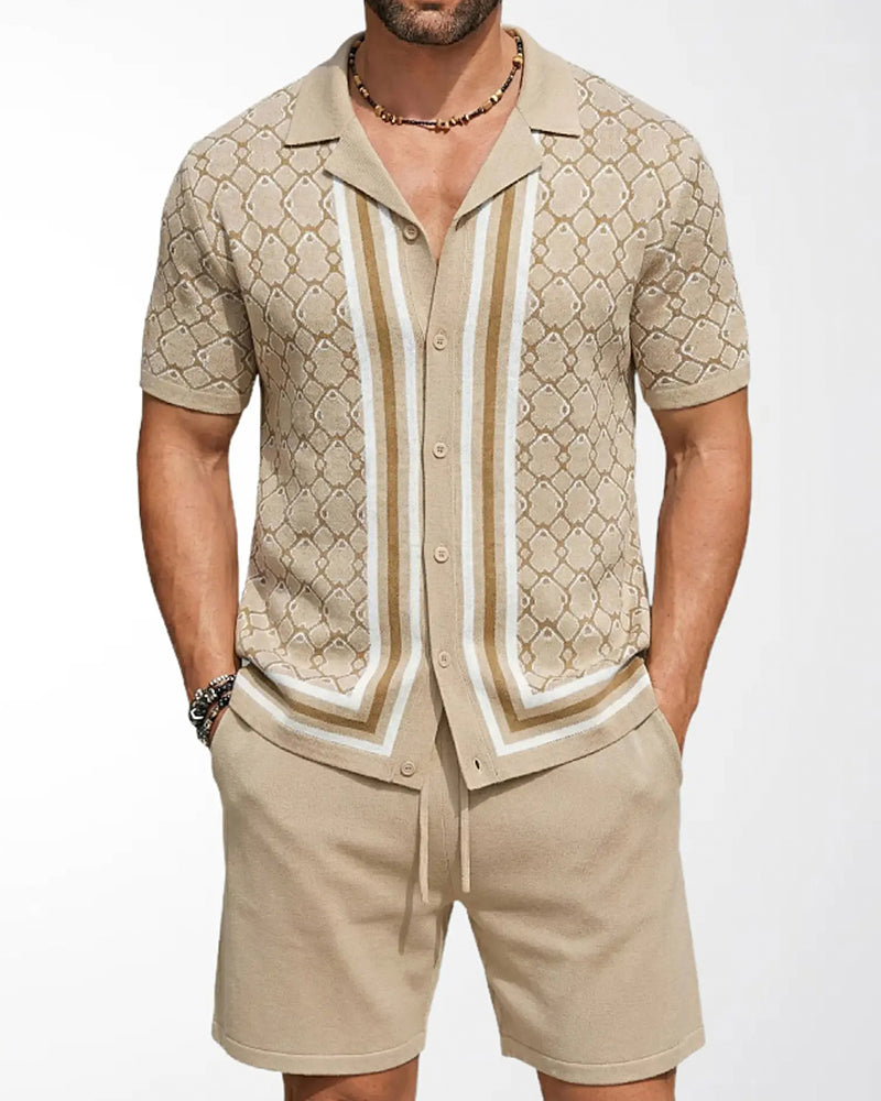 Set Korte Mouw Vest En Shorts Tweedelig