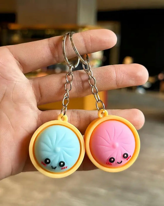 Schattig Dumpling Drukbaar Gloed Squishies Fidget Sleutelhanger