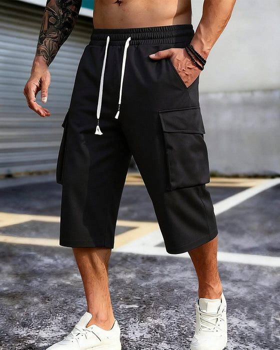 Broek Elastische Taille Trekkoord Zak Heren