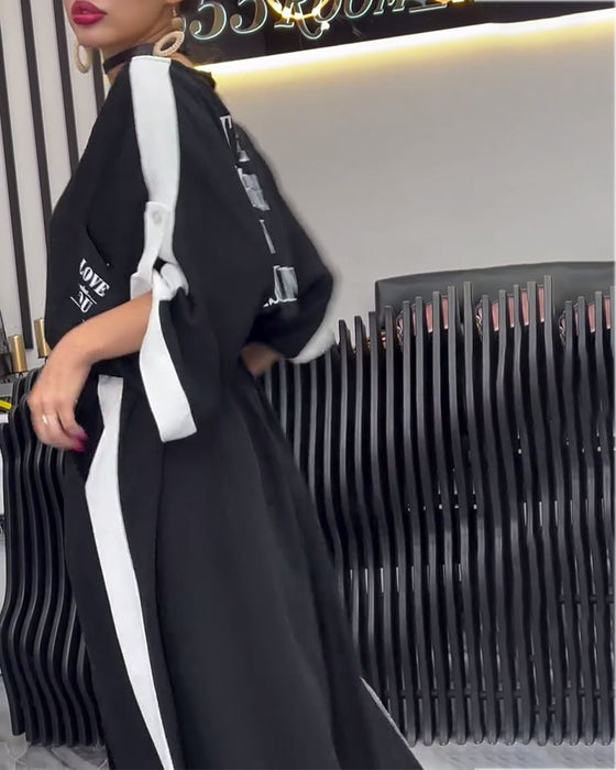 Pak V-Hals Onregelmatig Losse Broek