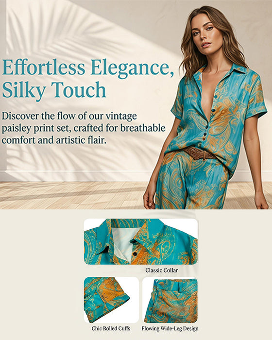 Tweedelig Set Vakantie Korte Mouw Blouse Zak