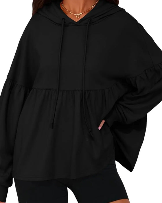 Sweatshirt Capuchon Trekkoord Los