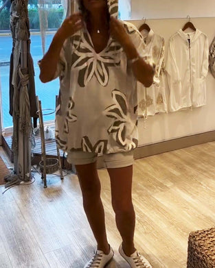 Trui Met Capuchon Modieus Langmouw Gedrukt