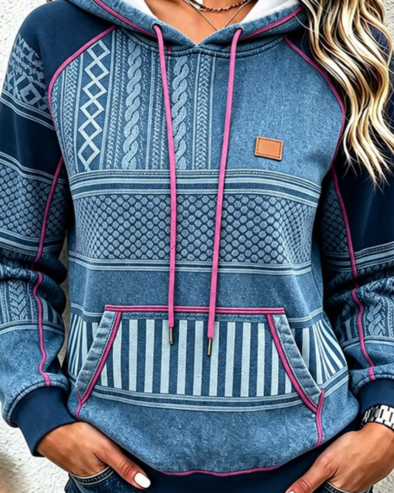 Hoodie Met Capuchon Lange Mouw Relaxed
