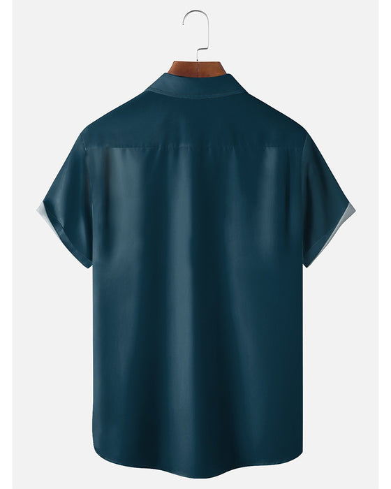 Shirt Kraag Kleurenblok Streep Ruit